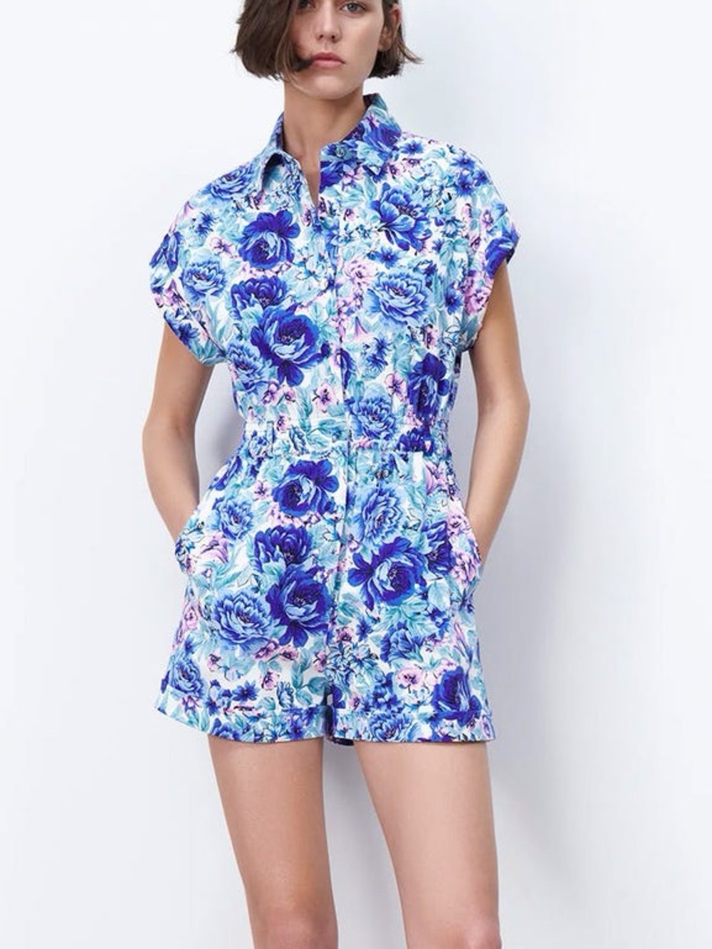 ZARA Floral Jumpsuit. Medium